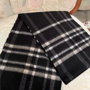 Charter Club 100% Cashmere Scarf Black, Gray & Cream